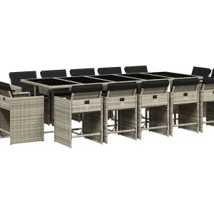 An Daingean 15-delige Tuinset met kussens poly rattan lichtgrijs An Daingean 15-delige Tuinset met kussens poly rattan lichtgrijs