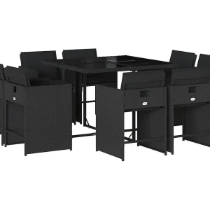 An Daingean 9-delige Tuinset poly rattan zwart An Daingean 9-delige Tuinset poly rattan zwart