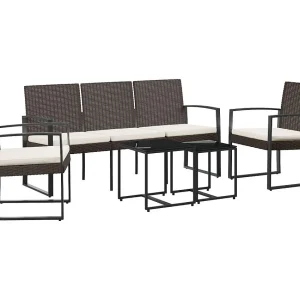 Artor 5-delige Tuinset met kussens polypropeen rattan bruin Artor 5-delige Tuinset met kussens polypropeen rattan bruin