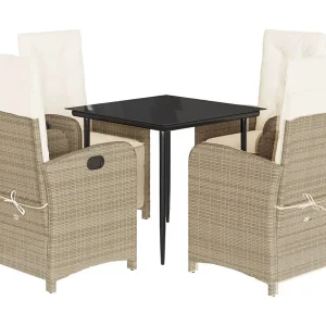 Aalborg 5-delige Tuinset met kussens poly rattan beige Aalborg 5-delige Tuinset met kussens poly rattan beige