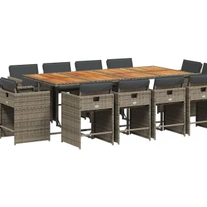 An Daingean 13-delige Tuinset met kussens poly rattan grijs An Daingean 13-delige Tuinset met kussens poly rattan grijs