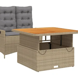 Arde 2-delige Tuinset met kussens poly rattan beige Arde 2-delige Tuinset met kussens poly rattan beige