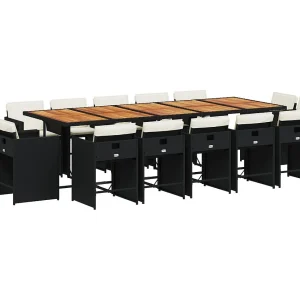 An Daingean 15-delige Tuinset met kussens poly rattan zwart An Daingean 15-delige Tuinset met kussens poly rattan zwart
