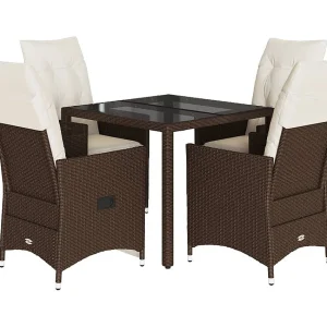 Alden 5-delige Tuinset met kussens poly rattan bruin Alden 5-delige Tuinset met kussens poly rattan bruin