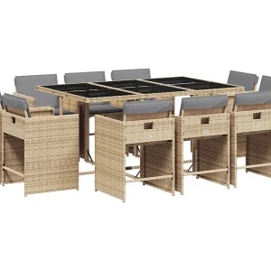 An Daingean 11-delige Tuinset met kussens poly rattan gemengd beige An Daingean 11-delige Tuinset met kussens poly rattan gemengd beige
