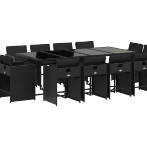 An Daingean 13-delige Tuinset met kussens poly rattan zwart An Daingean 13-delige Tuinset met kussens poly rattan zwart