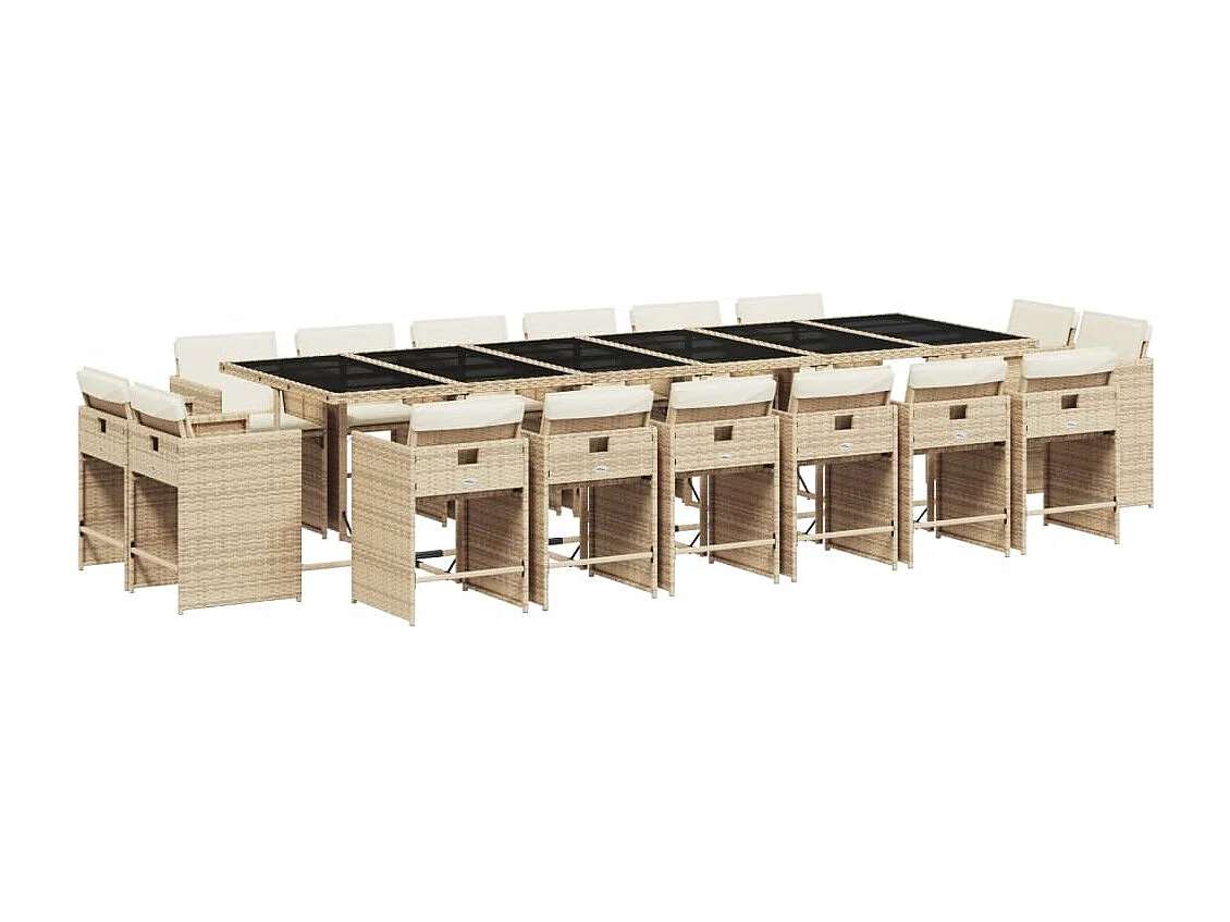 An Daingean 17-delige Tuinset met kussens poly rattan beige