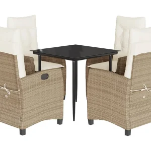 Agerskov 5-delige Tuinset met kussens poly rattan beige Agerskov 5-delige Tuinset met kussens poly rattan beige