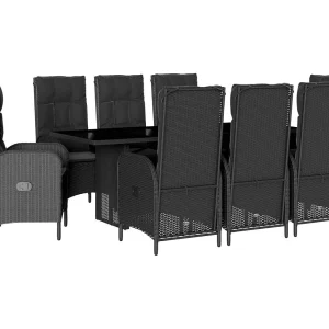 Altamura 9-delige Tuinset poly rattan zwart Altamura 9-delige Tuinset poly rattan zwart