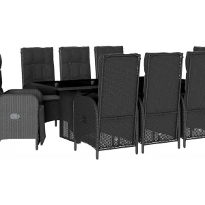 Altamura 9-delige Tuinset poly rattan zwart Altamura 9-delige Tuinset poly rattan zwart