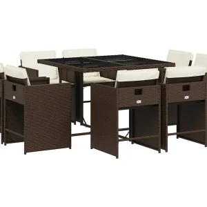 An Daingean 9-delige Tuinset met kussens poly rattan bruin An Daingean 9-delige Tuinset met kussens poly rattan bruin