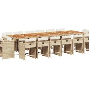 An Daingean 17-delige Tuinset met kussens poly rattan beige An Daingean 17-delige Tuinset met kussens poly rattan beige