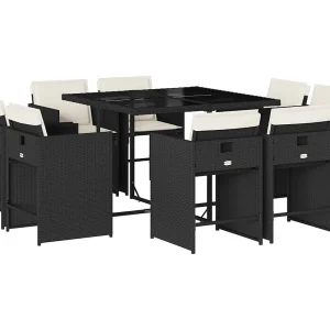 An Daingean 9-delige Tuinset poly rattan zwart An Daingean 9-delige Tuinset poly rattan zwart
