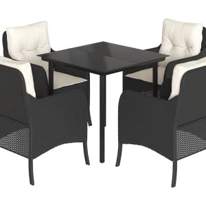 Askøy 5-delige Tuinset met kussens poly rattan zwart Askøy 5-delige Tuinset met kussens poly rattan zwart