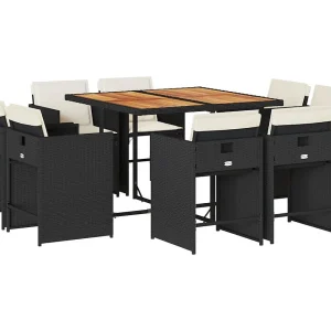 An Daingean 9-delige Tuinset poly rattan zwart An Daingean 9-delige Tuinset poly rattan zwart
