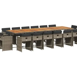 An Daingean 17-delige Tuinset met kussens poly rattan grijs An Daingean 17-delige Tuinset met kussens poly rattan grijs