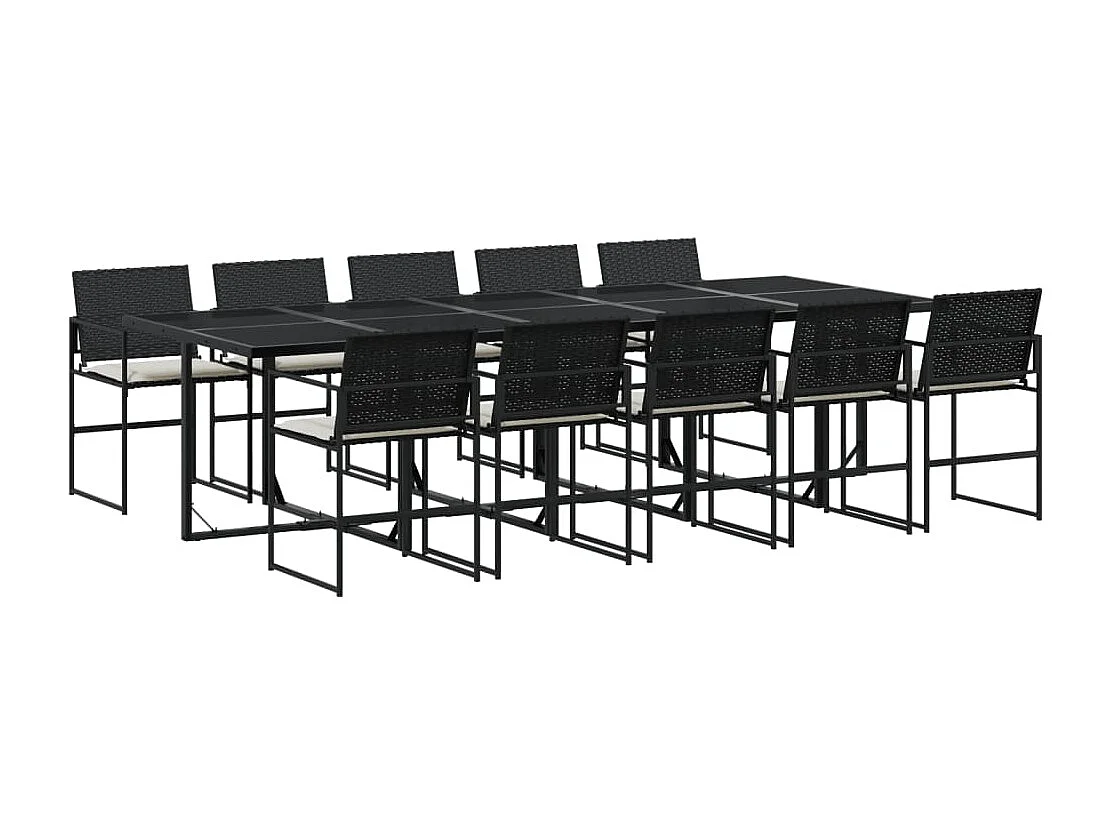 Antwerp 11-delige Tuinset met kussens poly rattan zwart