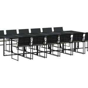 Antwerp 13-delige Tuinset met kussens poly rattan zwart Antwerp 13-delige Tuinset met kussens poly rattan zwart