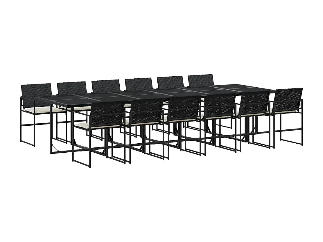 Antwerp 13-delige Tuinset met kussens poly rattan zwart
