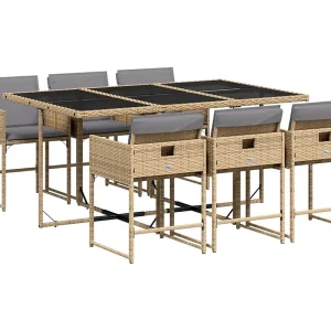 Arlon 7-delige Tuinset met kussens poly rattan gemengd beige Arlon 7-delige Tuinset met kussens poly rattan gemengd beige