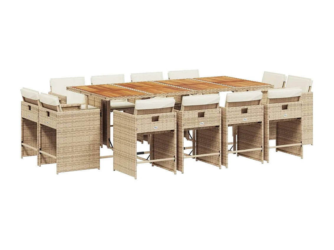 An Daingean 13-delige Tuinset met kussens poly rattan beige