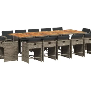 An Daingean 15-delige Tuinset met kussens poly rattan grijs An Daingean 15-delige Tuinset met kussens poly rattan grijs