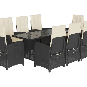 Almkerk 9-delige Tuinset poly rattan zwart Almkerk 9-delige Tuinset poly rattan zwart