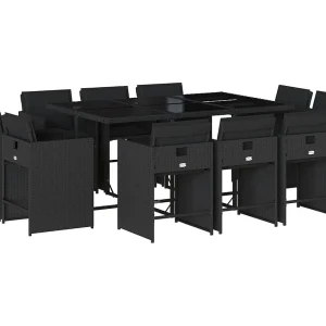 An Daingean 11-delige Tuinset met kussens poly rattan zwart An Daingean 11-delige Tuinset met kussens poly rattan zwart