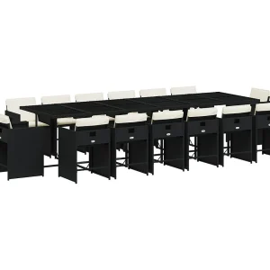 An Daingean 17-delige Tuinset met kussens poly rattan zwart An Daingean 17-delige Tuinset met kussens poly rattan zwart