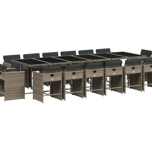 An Daingean 17-delige Tuinset met kussens poly rattan grijs An Daingean 17-delige Tuinset met kussens poly rattan grijs
