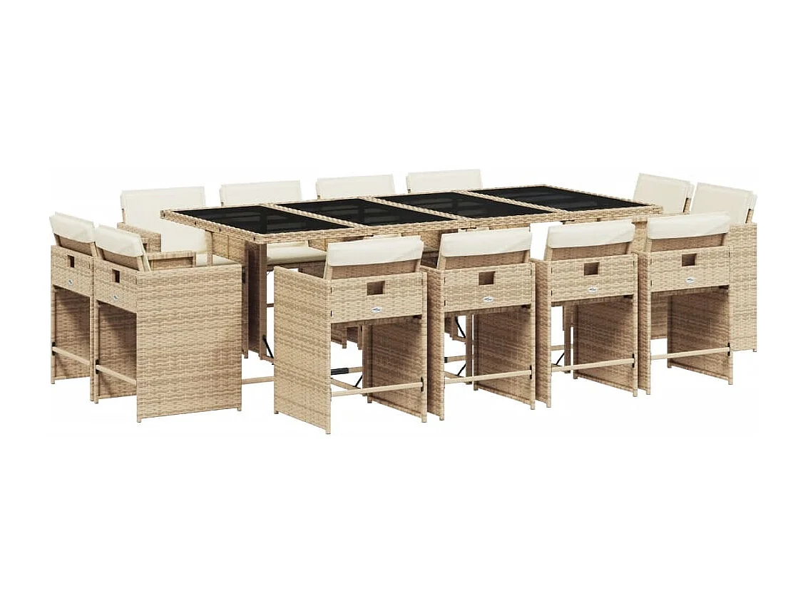 An Daingean 13-delige Tuinset met kussens poly rattan beige