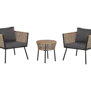 Balkonset rotan lichtbruin/grijs GARGANO Balkonset rotan lichtbruin/grijs GARGANO