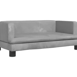 Asdee  Hondenmand 80x45x30 cm fluweel lichtgrijs