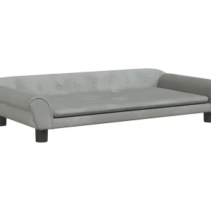 Angeren  Hondenmand 100x50x21 cm fluweel lichtgrijs