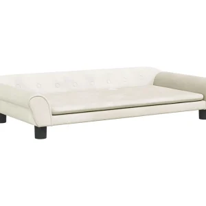 Angeren  Hondenmand 100x50x21 cm fluweel crèmekleurig