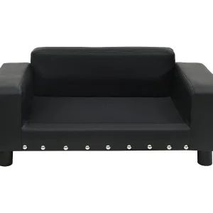 Abram Hondenbank 81x43x31 cm pluche en kunstleer zwart Abram Hondenbank 81x43x31 cm pluche en kunstleer zwart