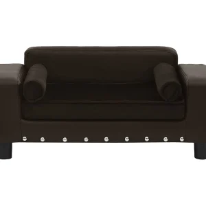 Abram Hondenbank 81x43x31 cm pluche en kunstleer bruin Abram Hondenbank 81x43x31 cm pluche en kunstleer bruin