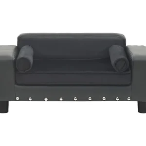 Abram Hondenbank 81x43x31 cm pluche en kunstleer donkergrijs Abram Hondenbank 81x43x31 cm pluche en kunstleer donkergrijs