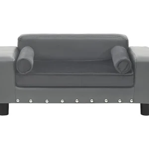 Abram Hondenbank 81x43x31 cm pluche en kunstleer grijs Abram Hondenbank 81x43x31 cm pluche en kunstleer grijs