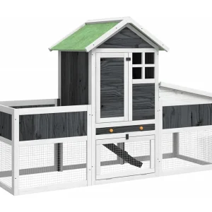 Arwin Konijnenhok 170x63x113 cm massief grenenhout grijs Arwin Konijnenhok 170x63x113 cm massief grenenhout grijs