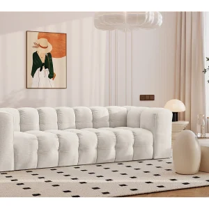 4-zitsbank, comfortbank BALOO, stof Schenille, ecru