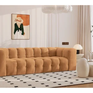 4-zitsbank, comfortbank BALOO, stof Schenille, oranje