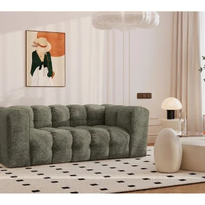 2-zitsbank, comfortbank BALOO, stof Schenille & Bouclé, groen 2-zitsbank, comfortbank BALOO, stof Schenille & Bouclé, groen