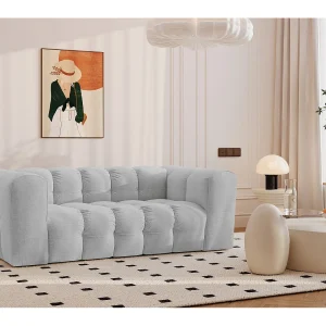2-zitsbank, comfortbank BALOO, stof Schenille, lichtgrijs 2-zitsbank, comfortbank BALOO, stof Schenille, lichtgrijs