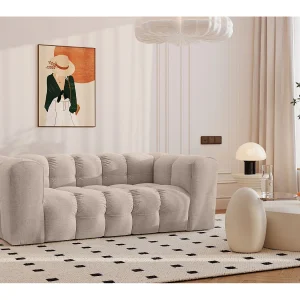 2-zitsbank, comfortbank BALOO, stof Schenille, beige 2-zitsbank, comfortbank BALOO, stof Schenille, beige