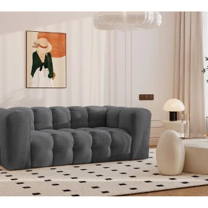 2-zitsbank, comfortbank BALOO, stof Schenille, grafiet 2-zitsbank, comfortbank BALOO, stof Schenille, grafiet