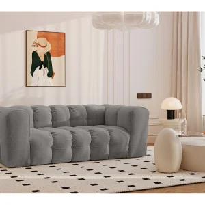 2-zitsbank, comfortbank BALOO, stof Schenille, grijs 2-zitsbank, comfortbank BALOO, stof Schenille, grijs