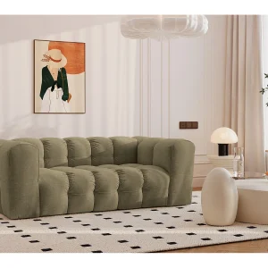 2-zitsbank, comfortbank BALOO, stof Schenille, olijfgroen 2-zitsbank, comfortbank BALOO, stof Schenille, olijfgroen
