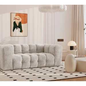 2-zitsbank, comfortbank BALOO, stof Schenille & Bouclé, Ecru 2-zitsbank, comfortbank BALOO, stof Schenille & Bouclé, Ecru