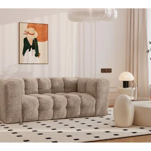 2-zitsbank, comfortbank BALOO, stof Schenille & Bouclé, donkerbeige 2-zitsbank, comfortbank BALOO, stof Schenille & Bouclé, donkerbeige
